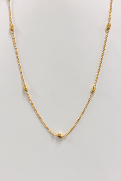 Oval Ball Station Necklace