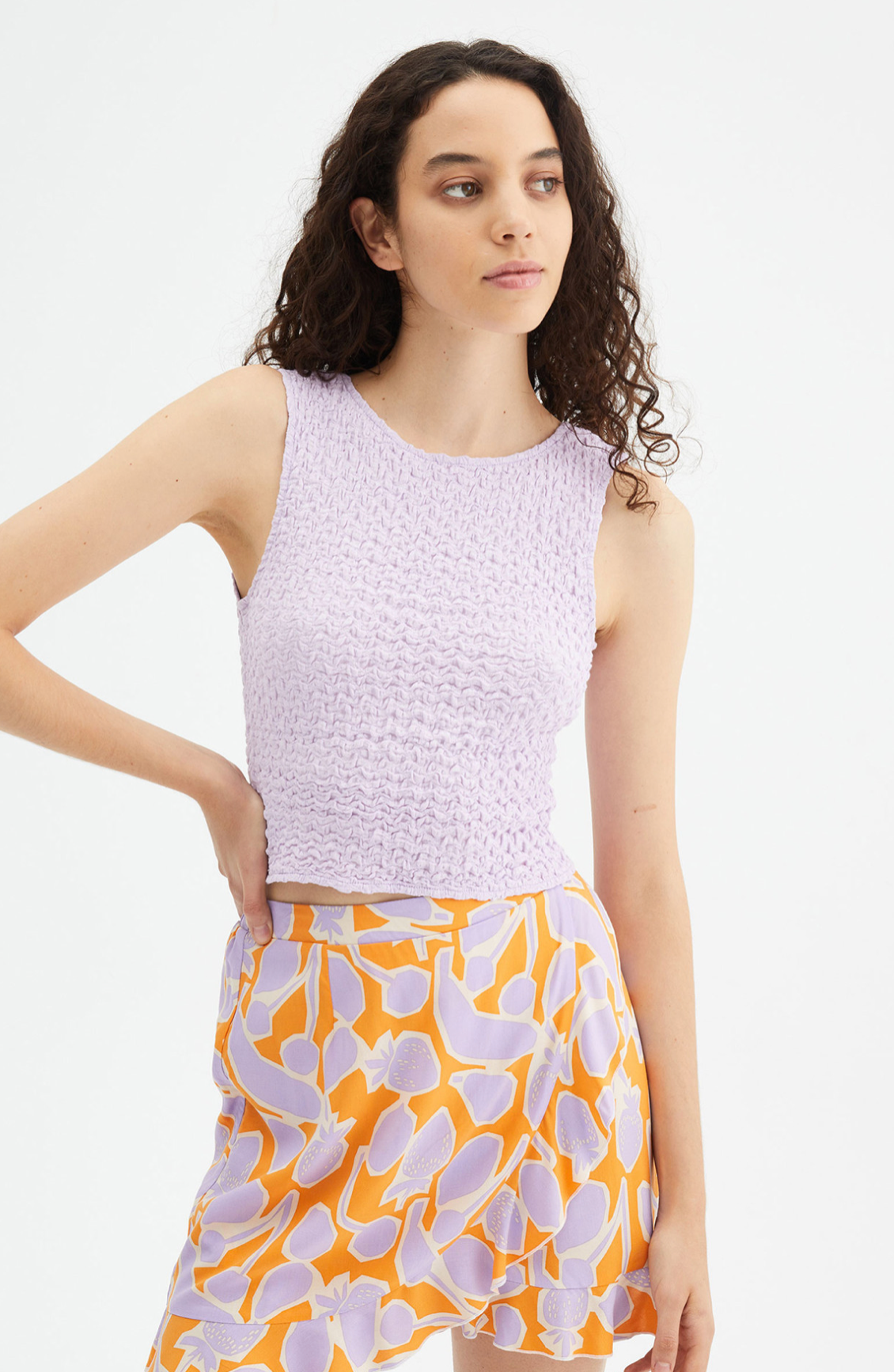 Fruit Print Mini Wrap Skirt
