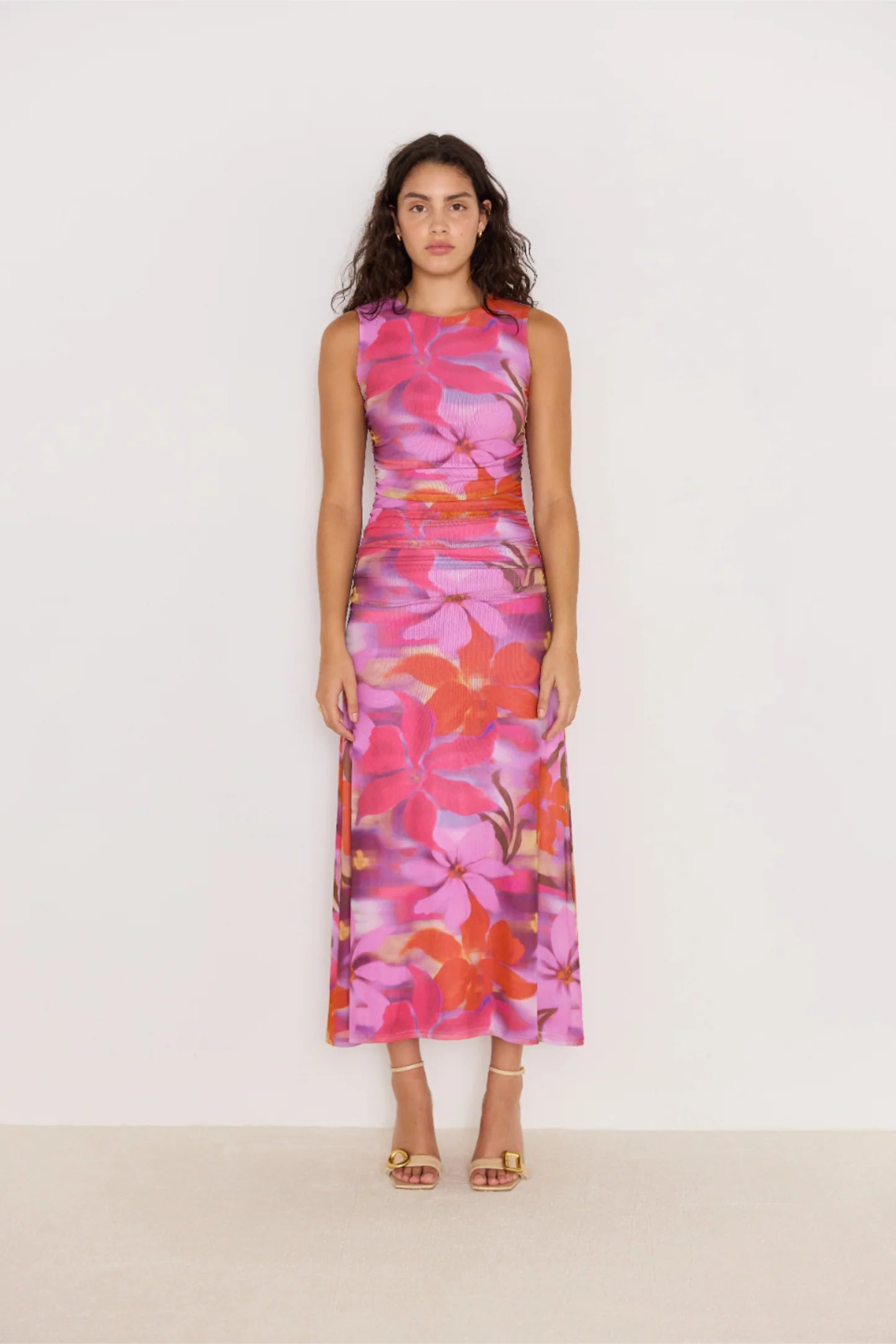 pink mesh midi dress MINKPINK Sierra Mesh Midi Dress Abstract Floral S
