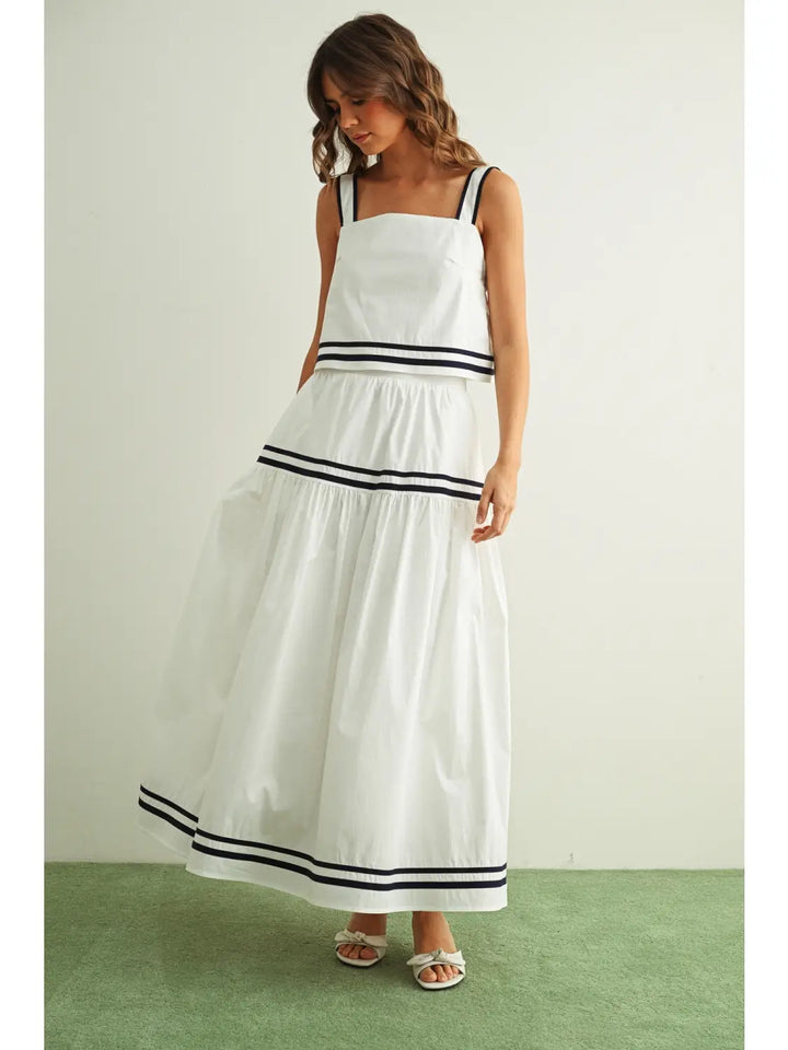 Skirt W Ribbon Stripe