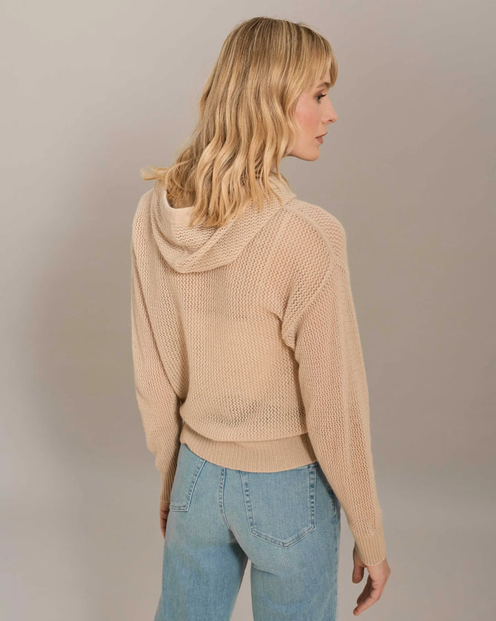 100% Cashmere Aire Mesh Pullover Hoodie