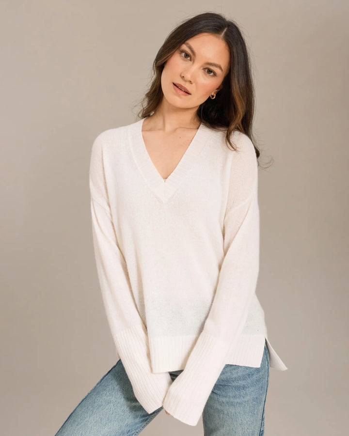 100% Cashmere Devin Hi-Low V-Neck