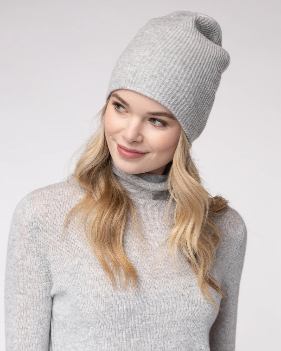 100% Cashmere Easy Ribbed Beanie