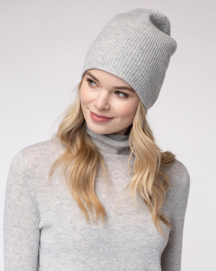 100% Cashmere Easy Ribbed Beanie