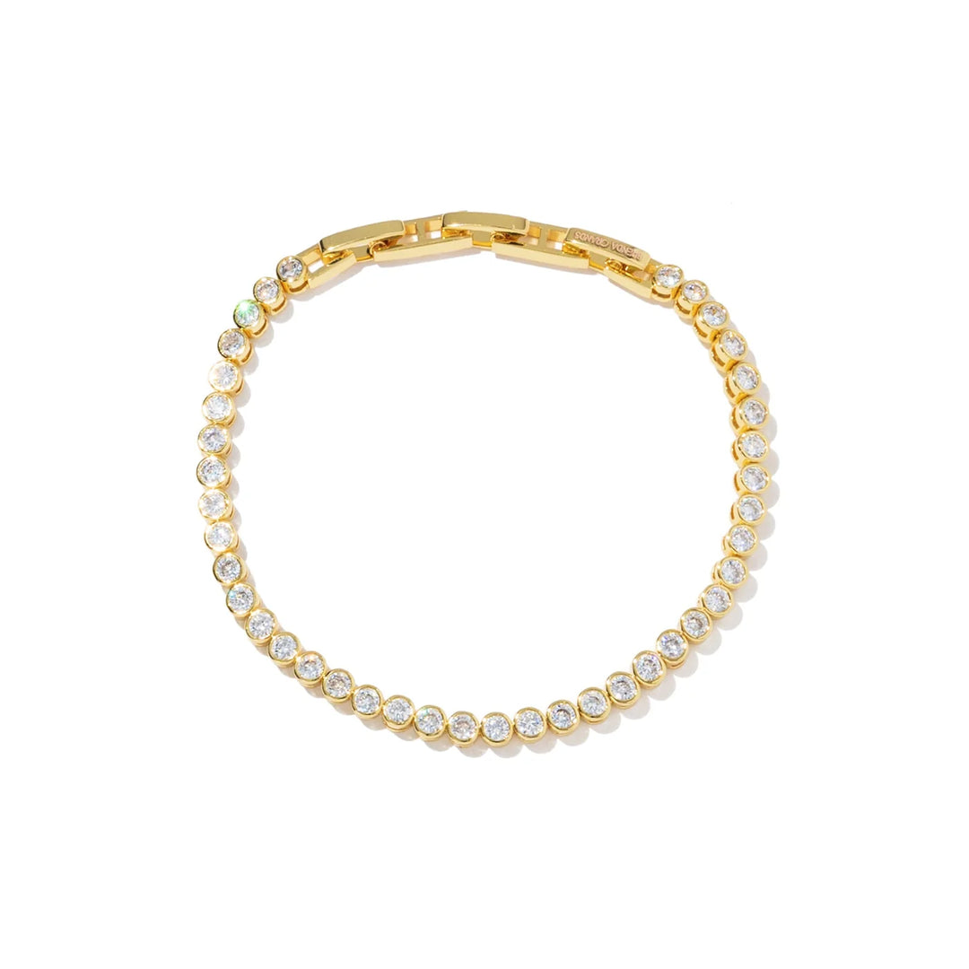 18K Gold Round Brilliant Tennis Bracelet