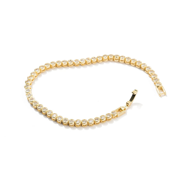 18K Gold Round Brilliant Tennis Bracelet