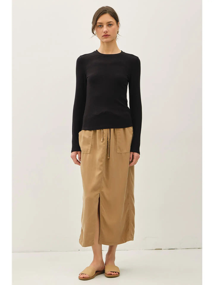 Ribbed Modal Long Sleeve Crewneck