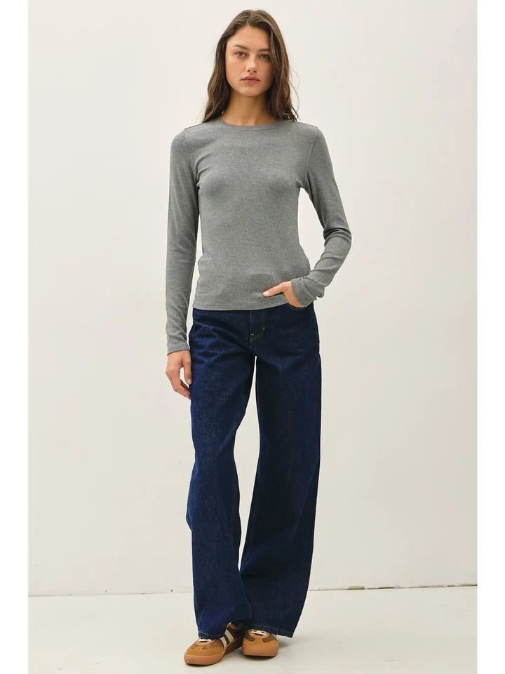 Ribbed Modal Long Sleeve Crewneck