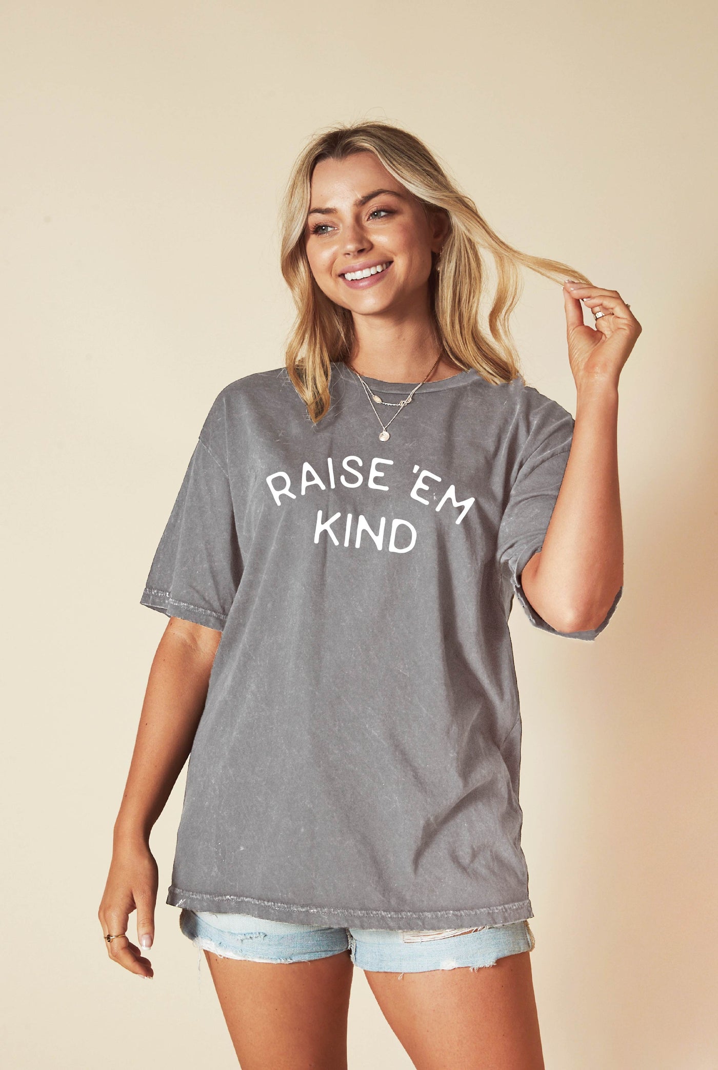 Raise 'Em Kind Mineral Oversized Graphic Top