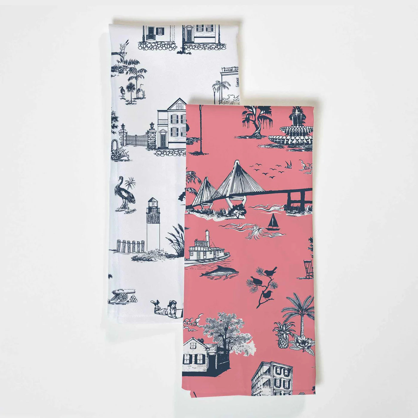 Charleston Toile Tea Towel Set