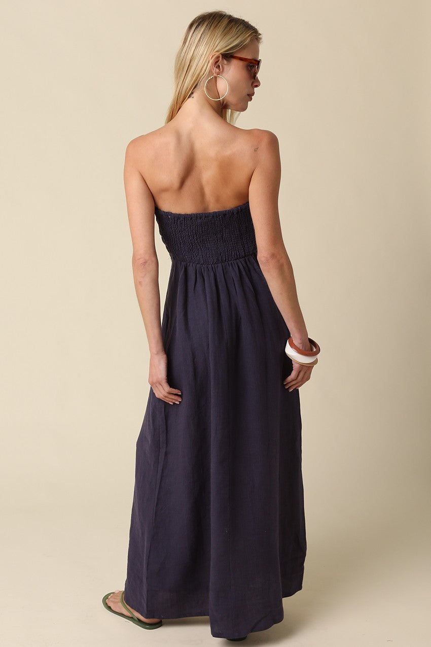 Linen Dress in Navy