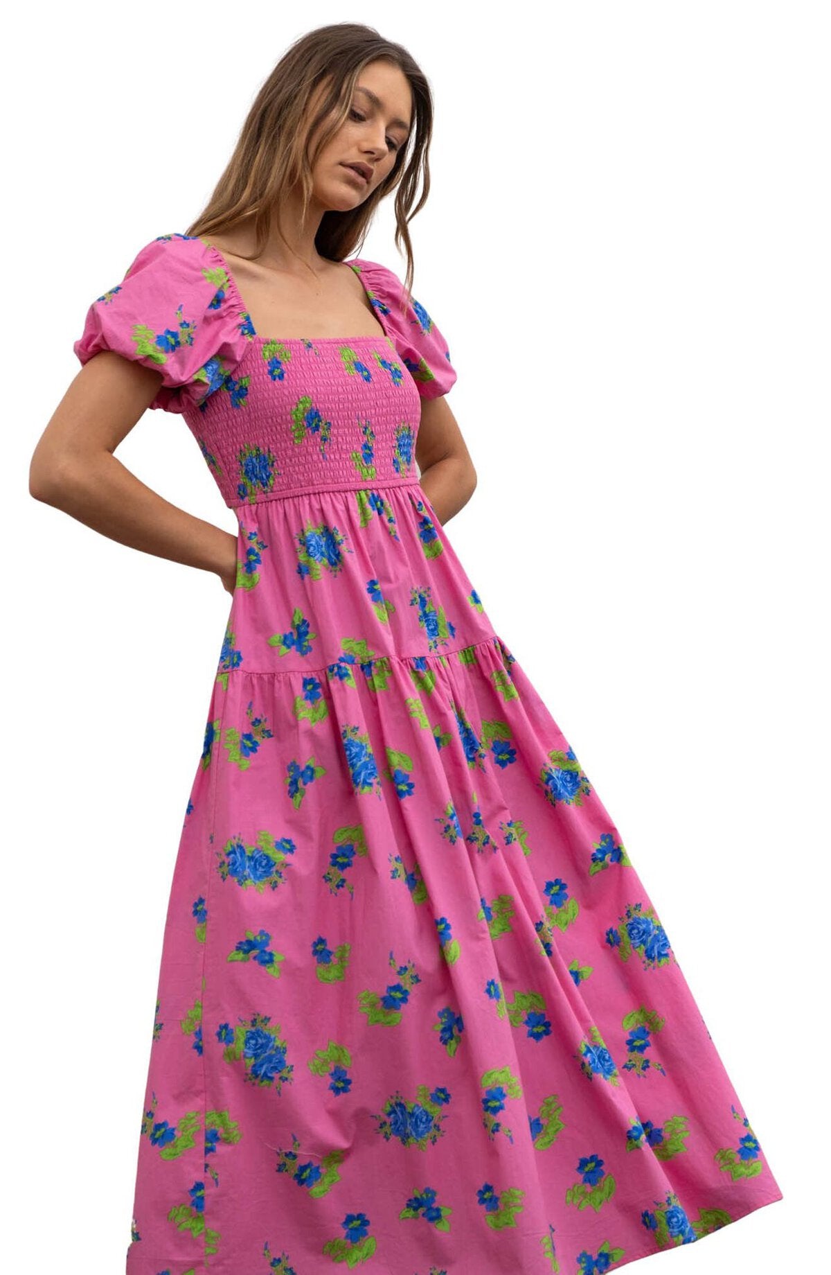 Floral Smoked Maxi Dress