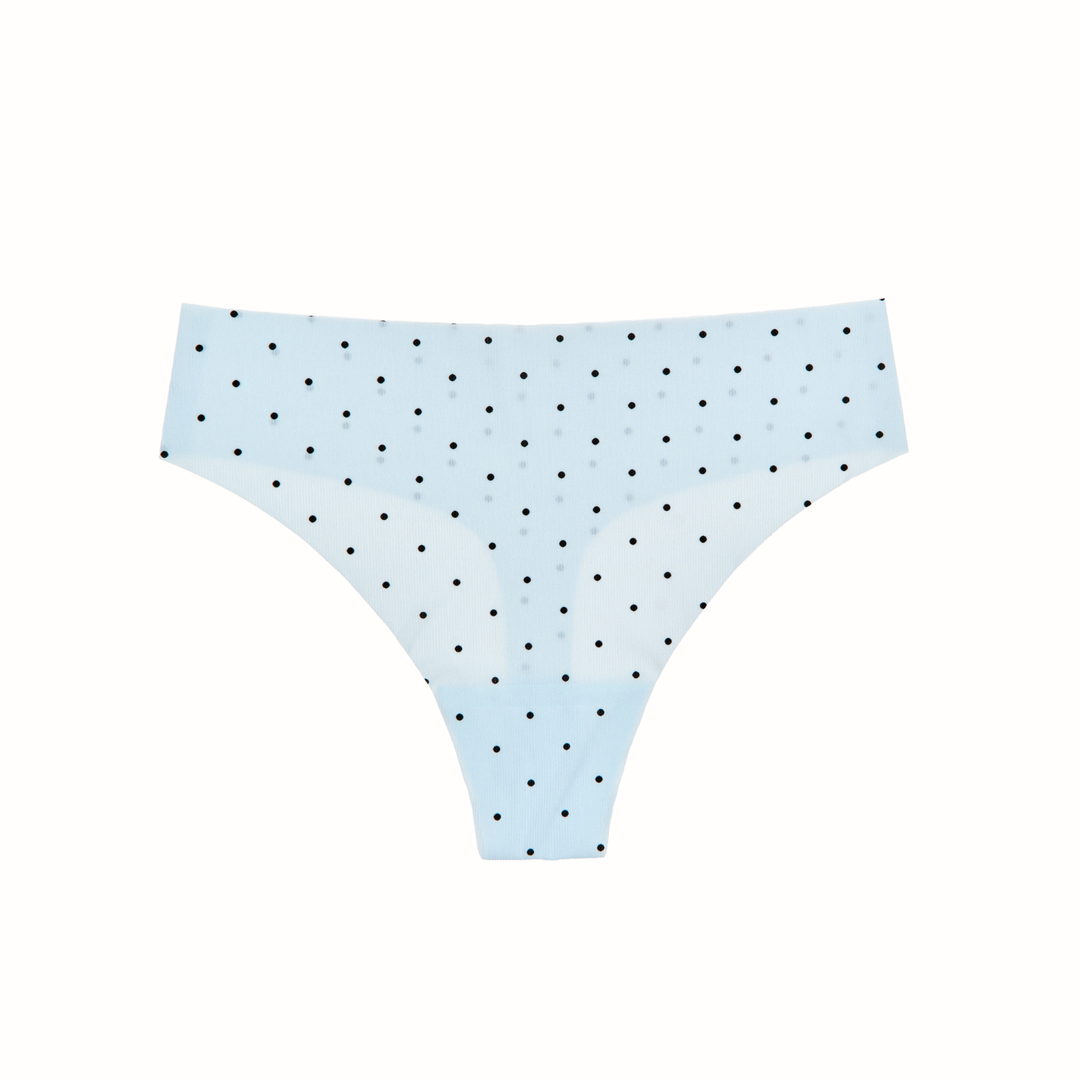 Like Nothing Thong - Misty Blue Swiss Dot
