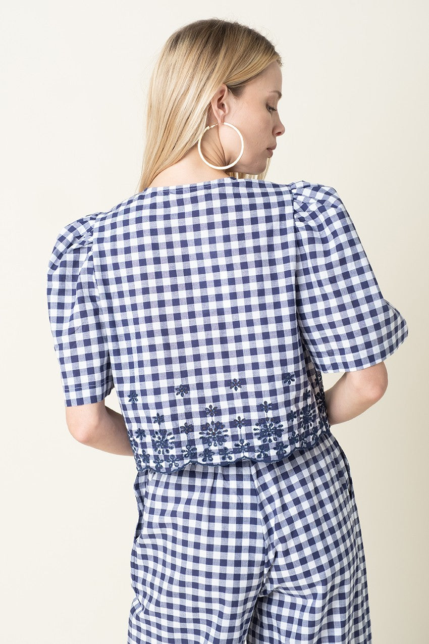 Cotton Top in White/Navy