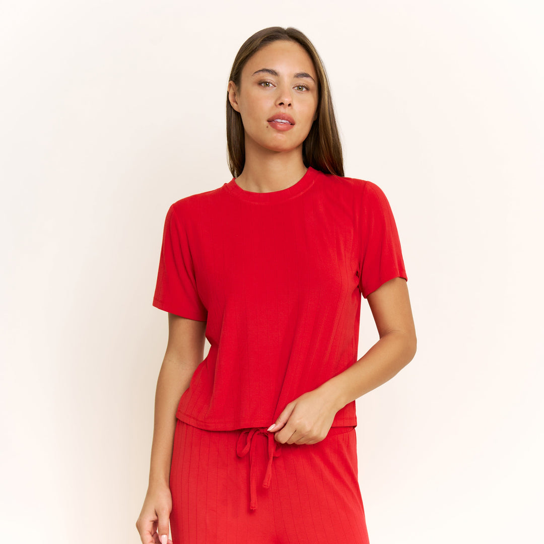 Cloud Modal Tee - Holly Red