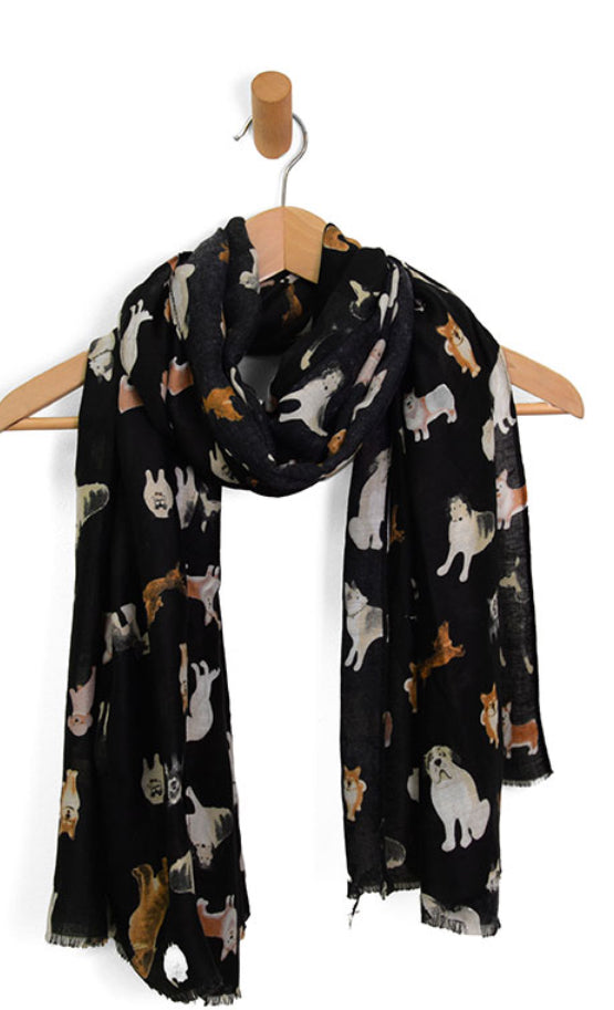 Joy 180x85 Black mixed dog breed scarf