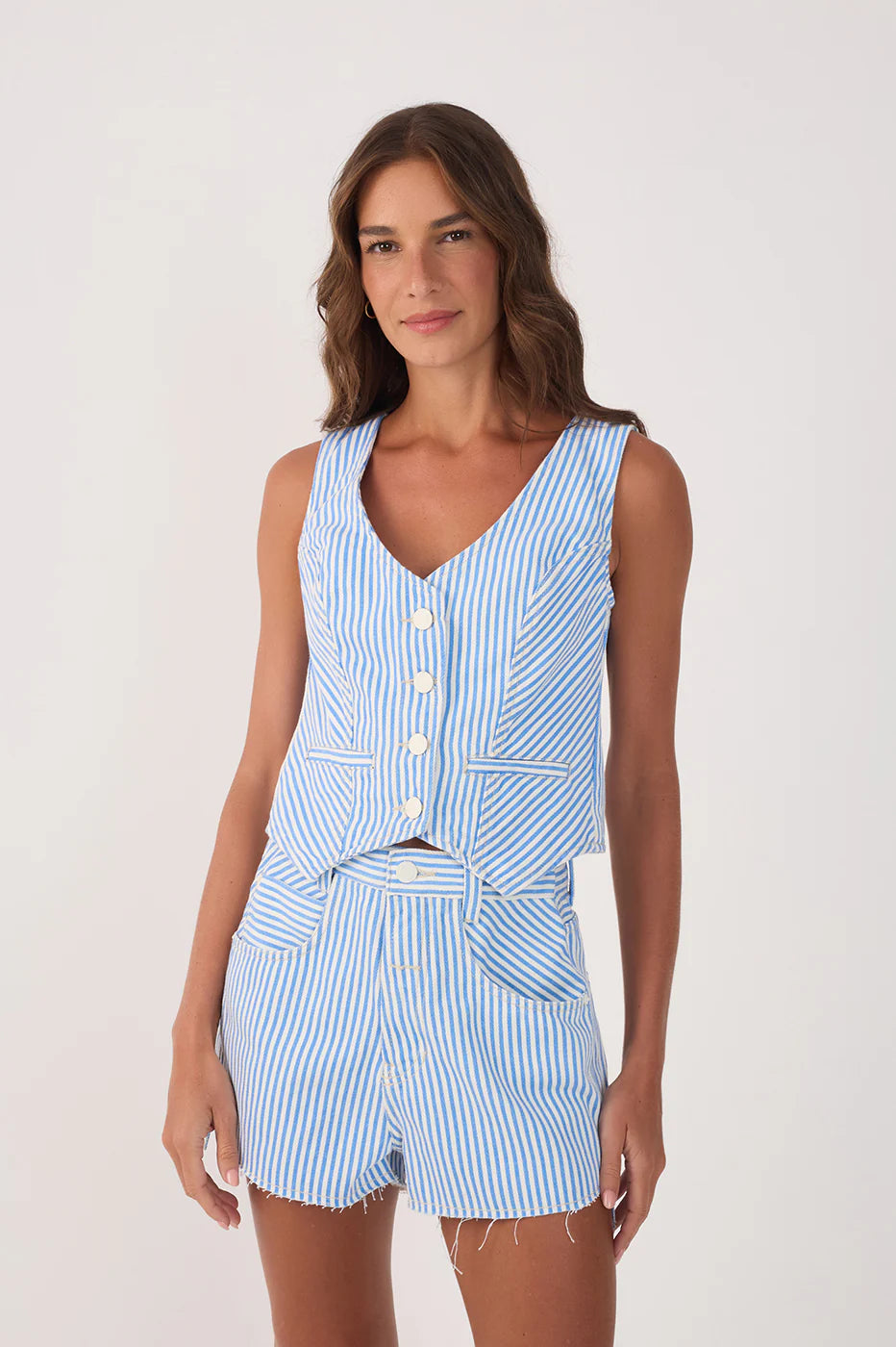 Striped Twill Vest