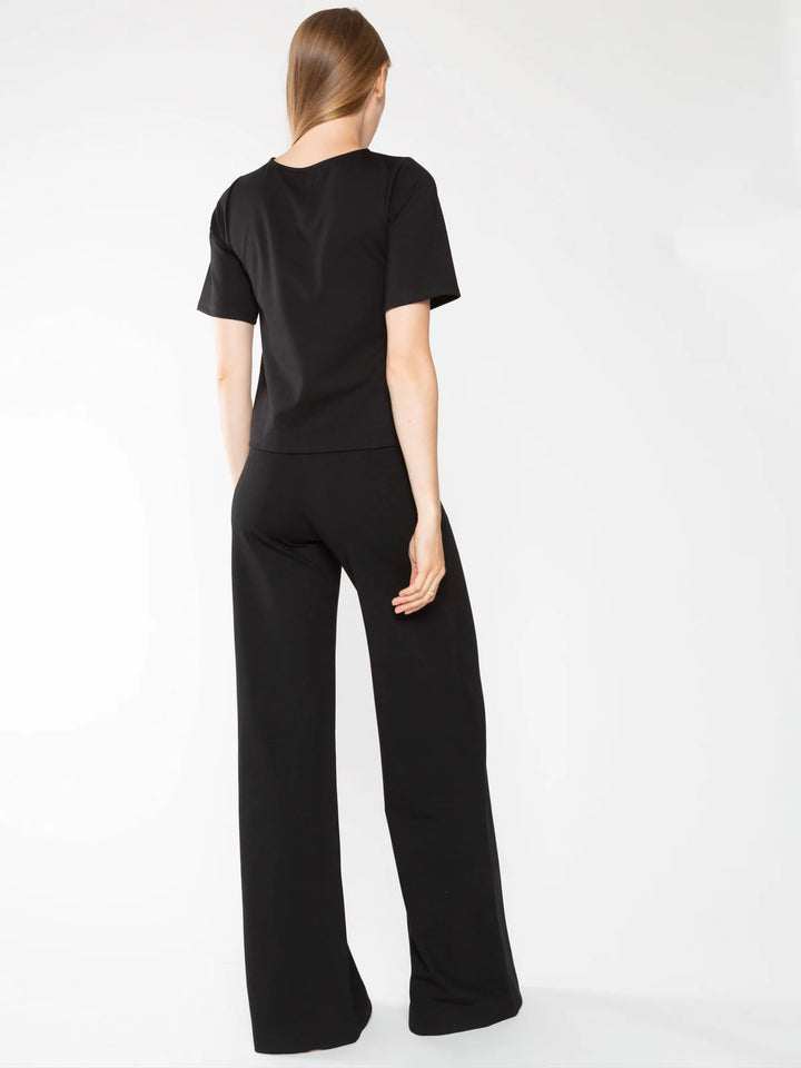 Ponte knit short sleeve top extended