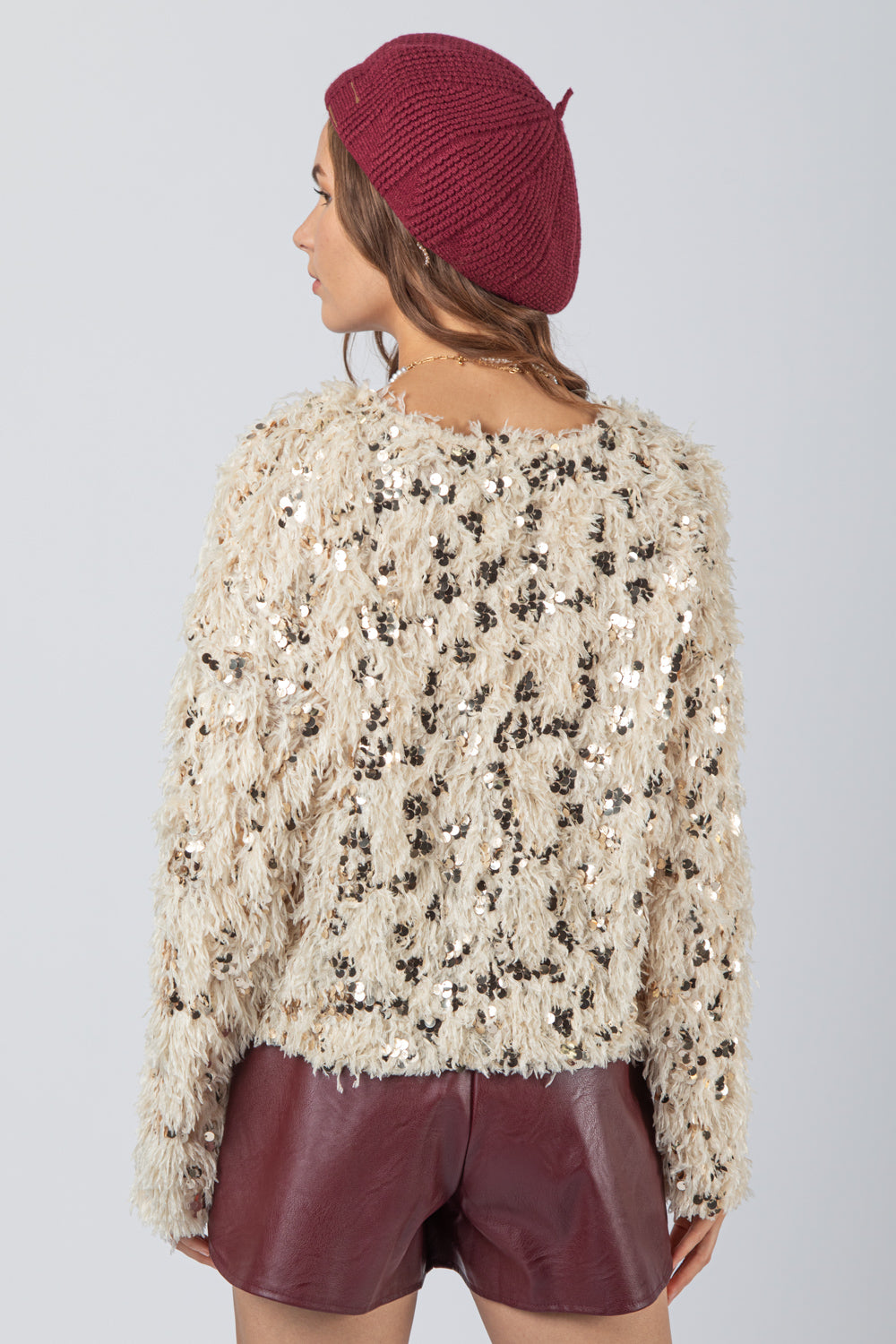 Sequin Feather Sweater