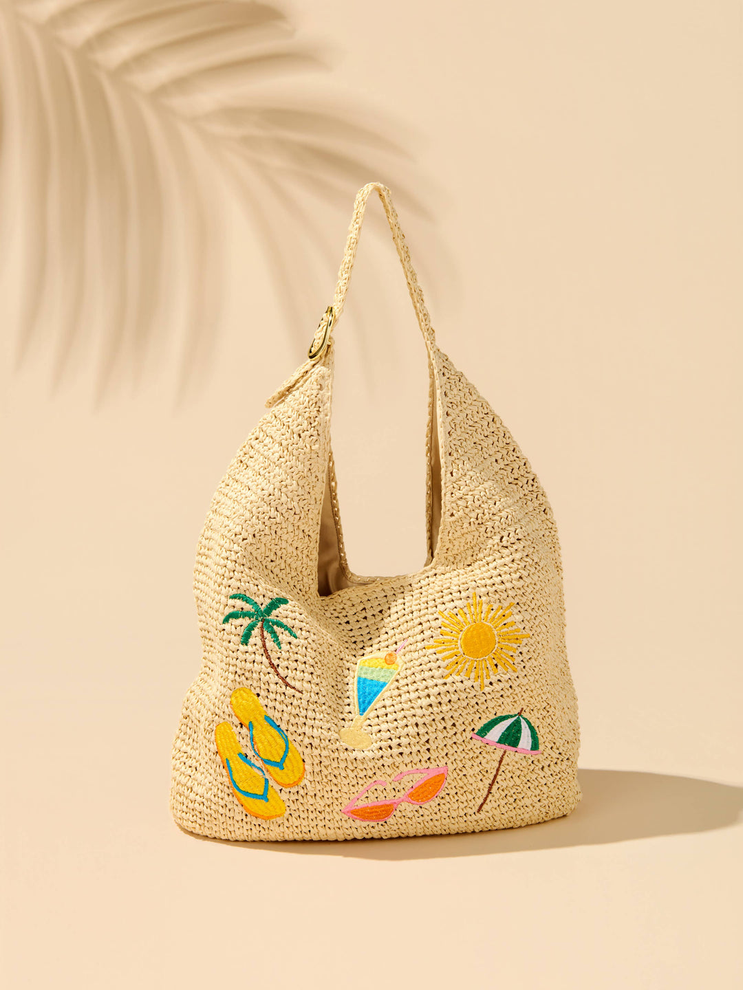 CABANA SLOUCHY TOTE,NATURAL