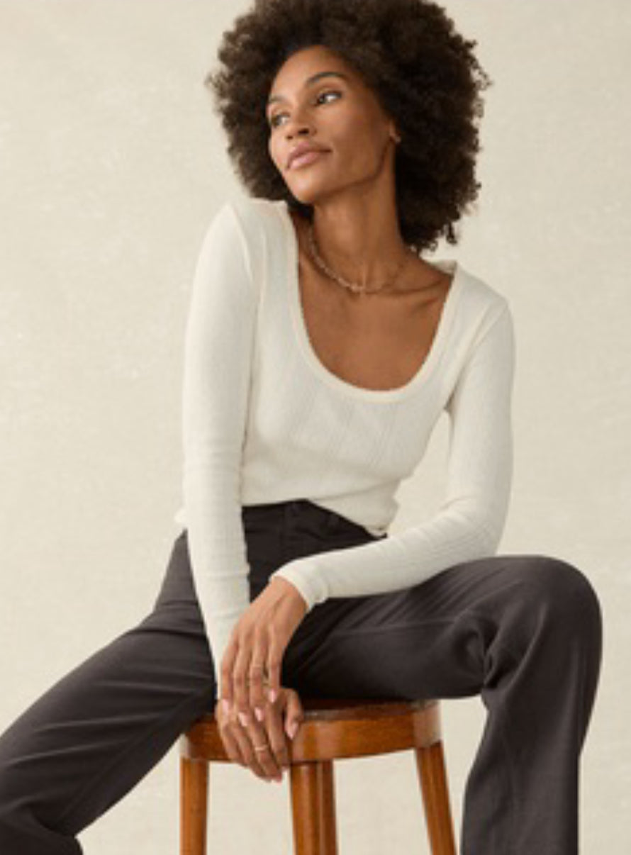 Pacific Pointelle Scoop Neck