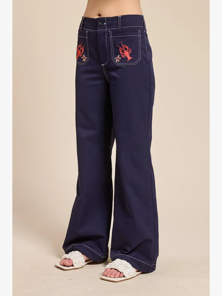 Marine Embro Trouser