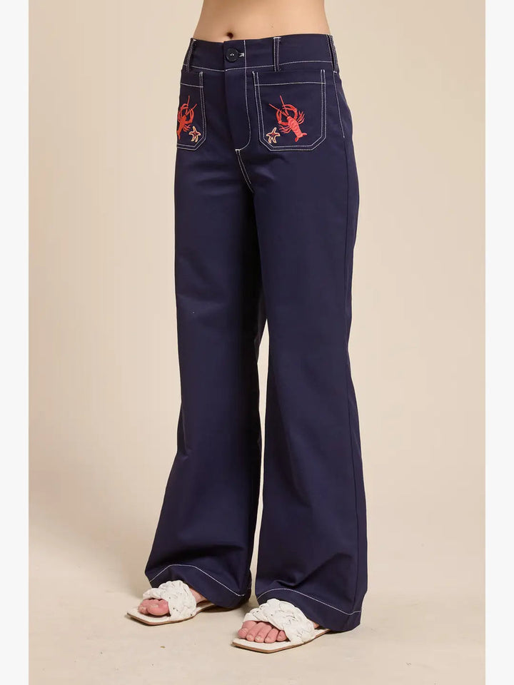Marine Embro Trouser