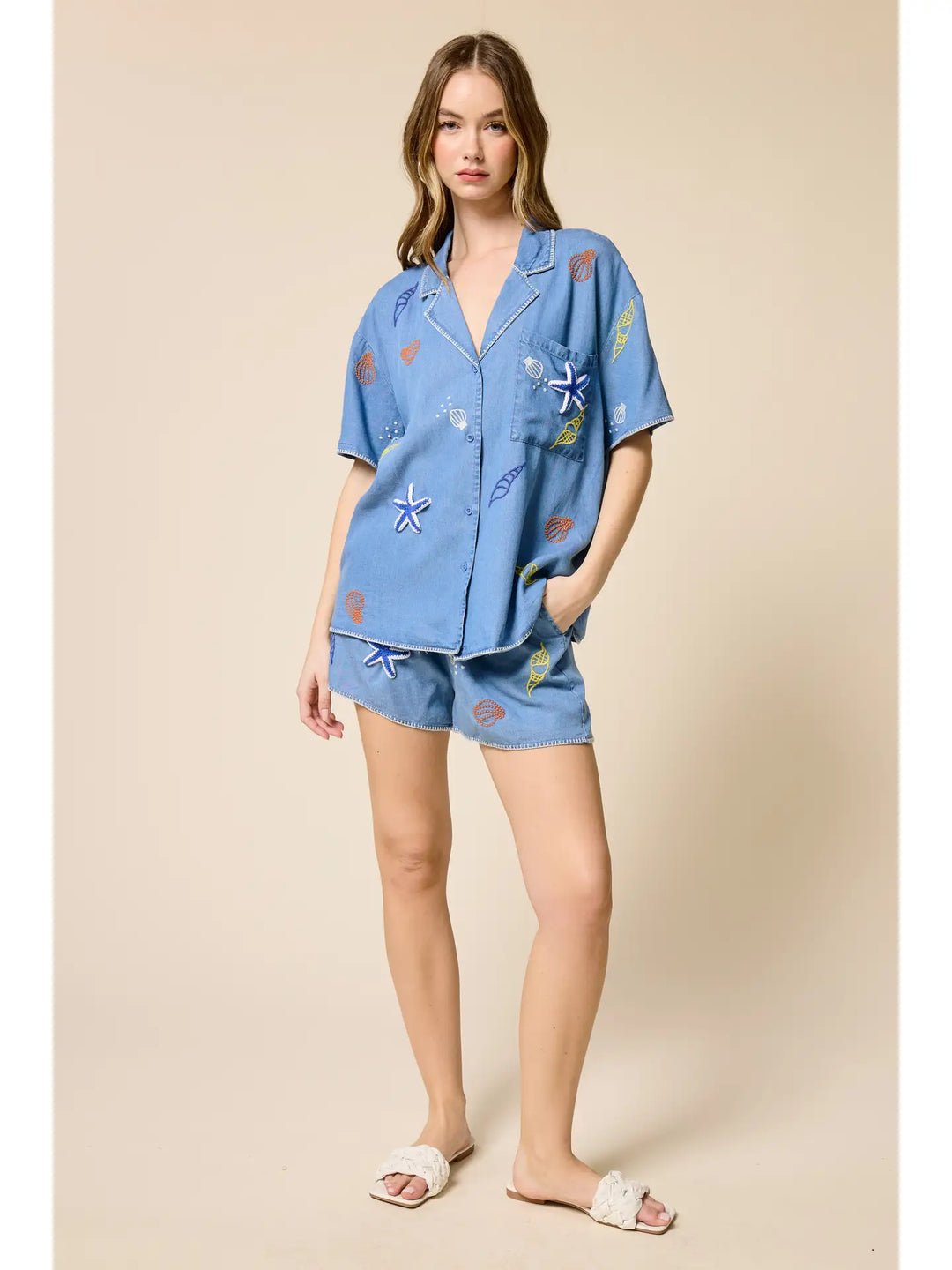 Coastal Chambray Top