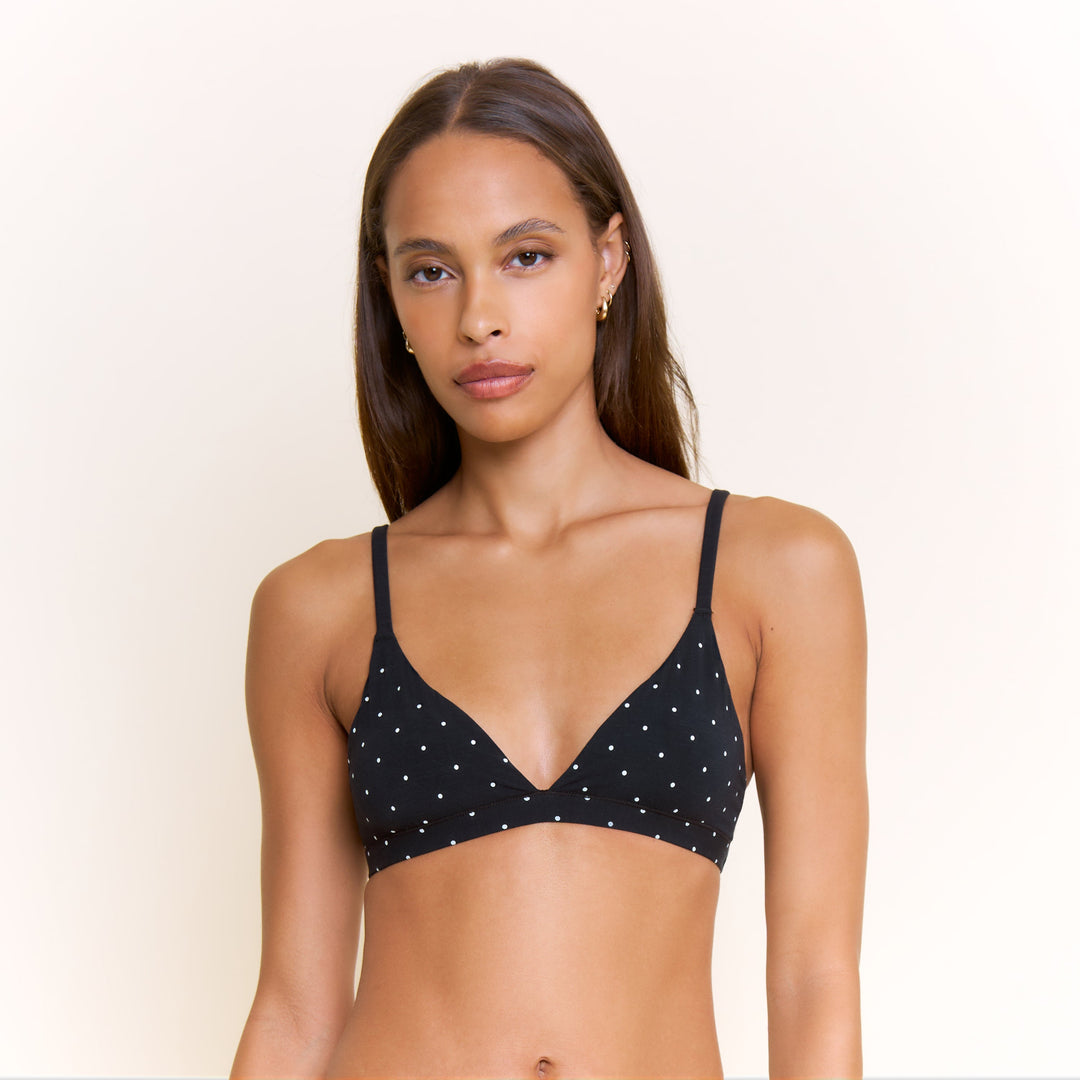 Emery Bralette - Black Swiss Dot