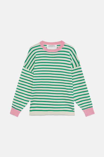 Green Stripe Pullover