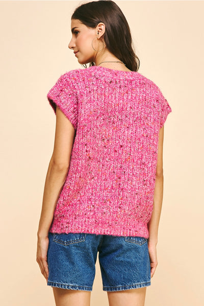 Multicolor yarn sweater vest