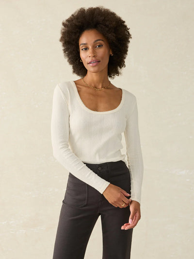 Pacific Pointelle Scoop Neck