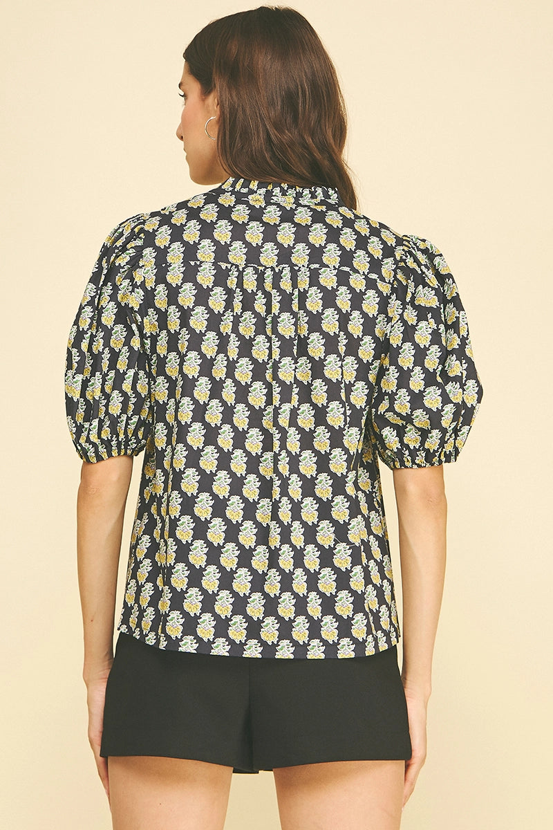 Floral Print V-Neck Blouse