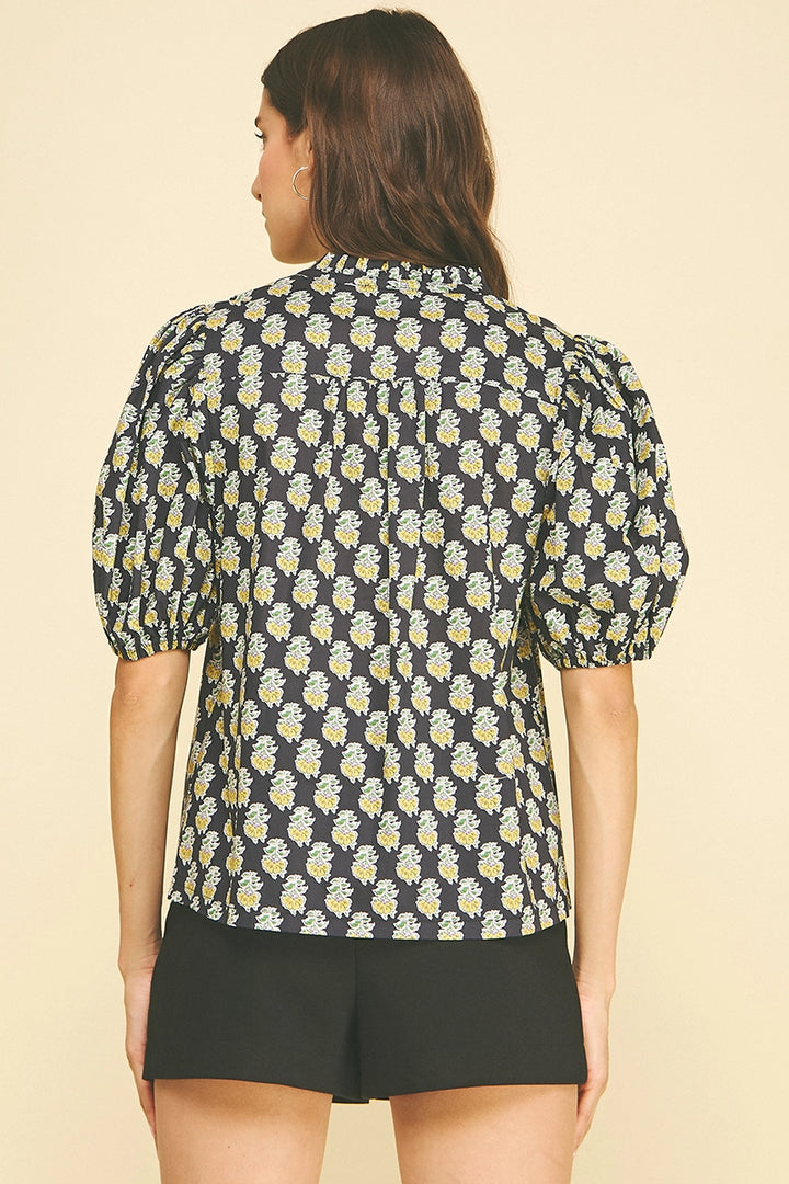 Floral Print V-Neck Blouse