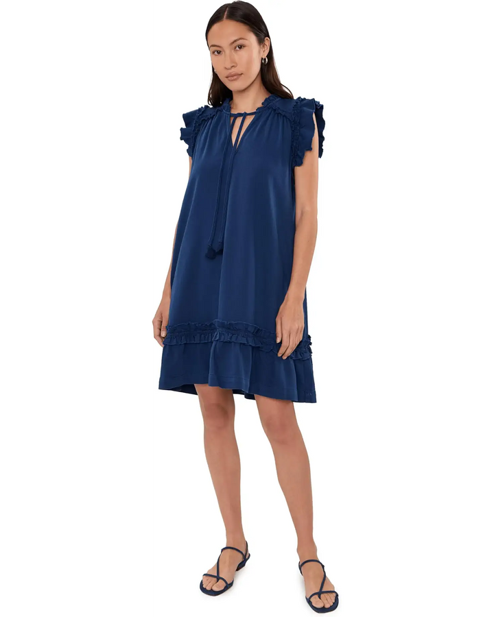 Flutter Sleeve Ruffled Dress