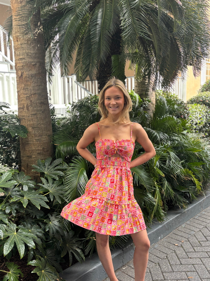 Smocked Top Print Dress