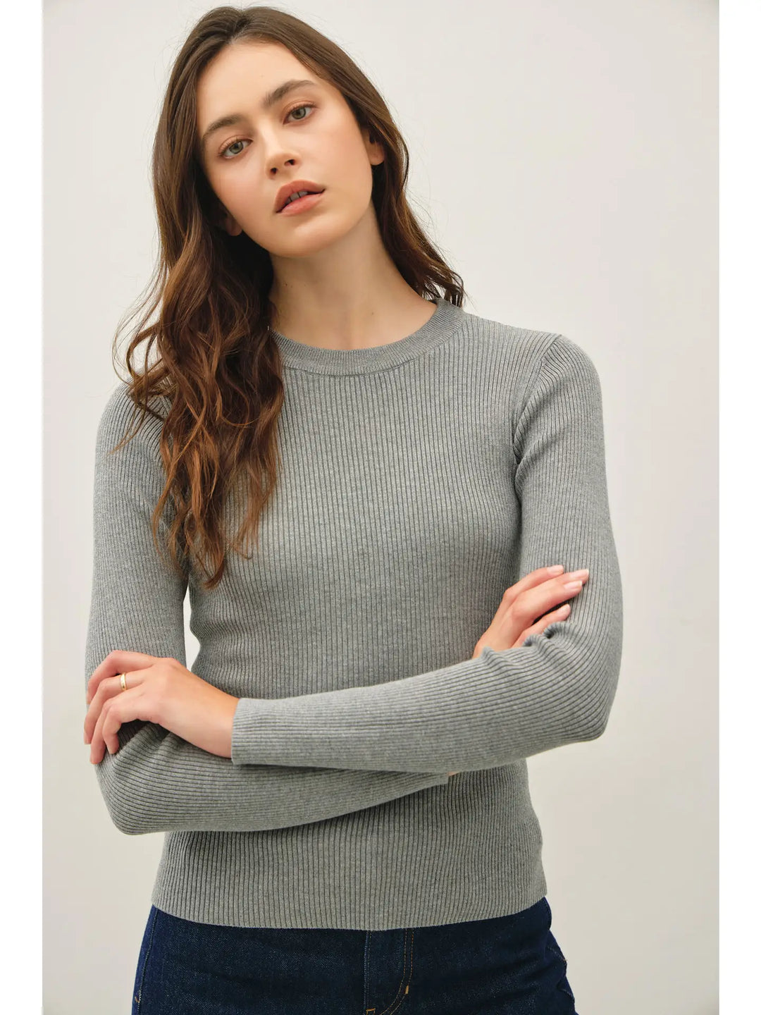 Ribbed Crewneck Sweater