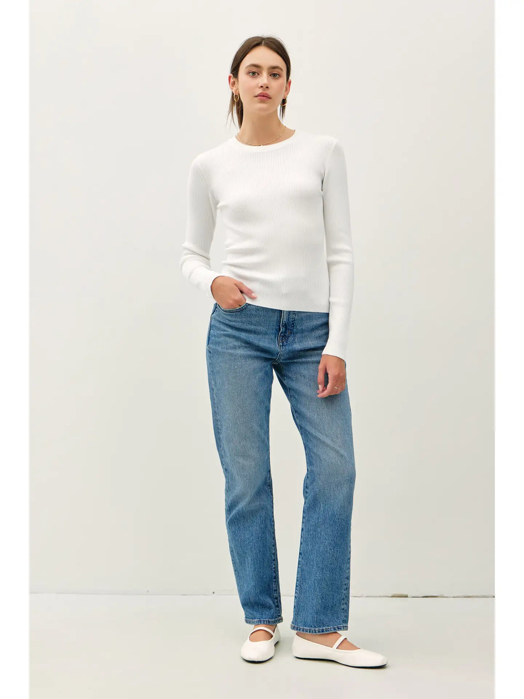 Ribbed Crewneck Sweater