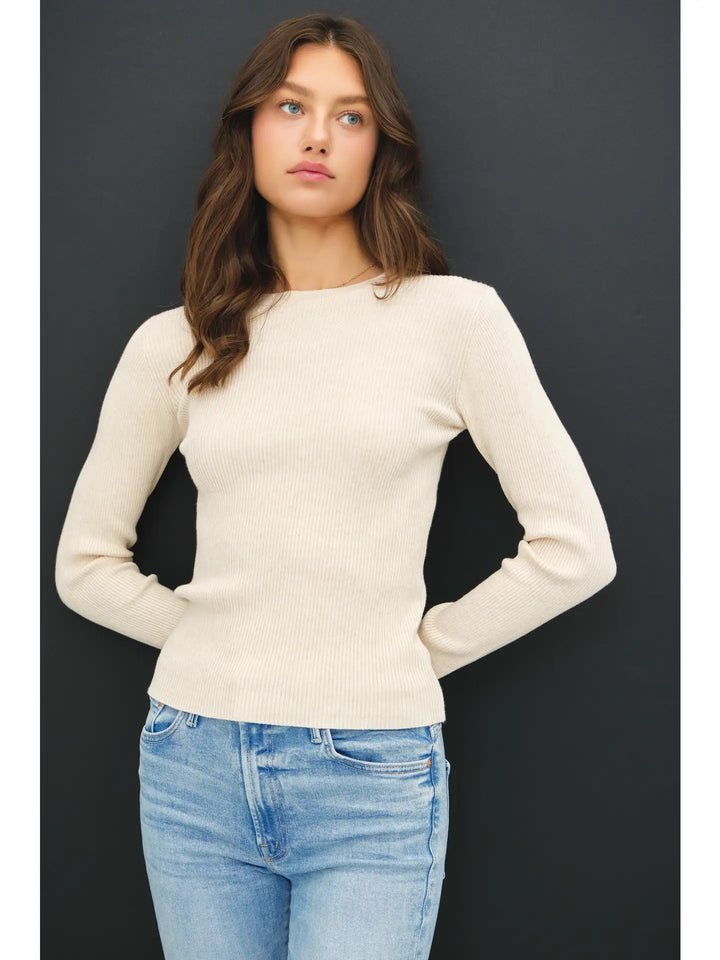Ribbed Crewneck Sweater