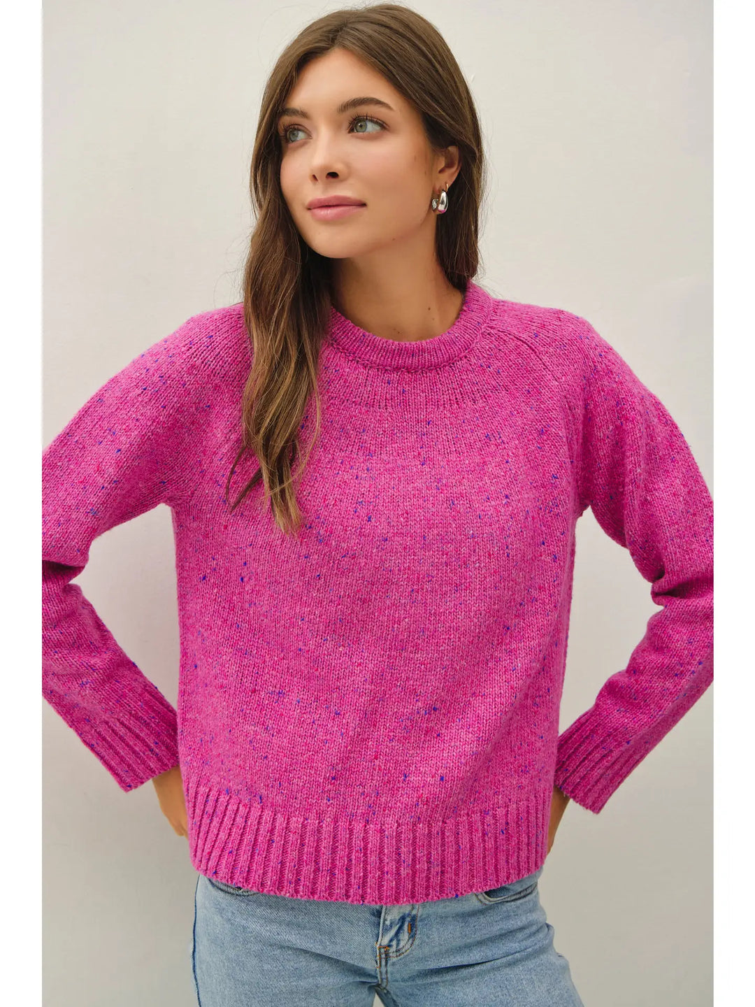 Oversized Speckled Raglan Sweater