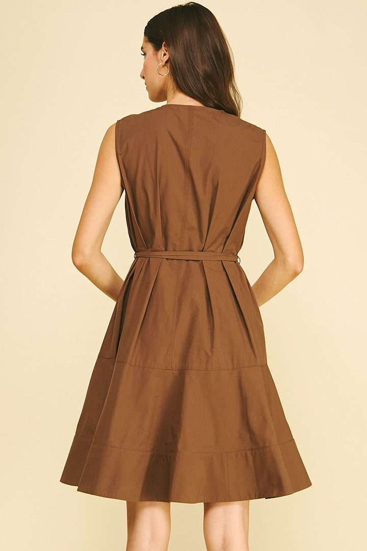 Button Down Sleeveless Mini Dress