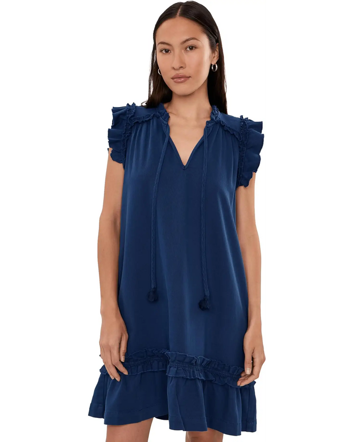 Flutter Sleeve Ruffled Dress