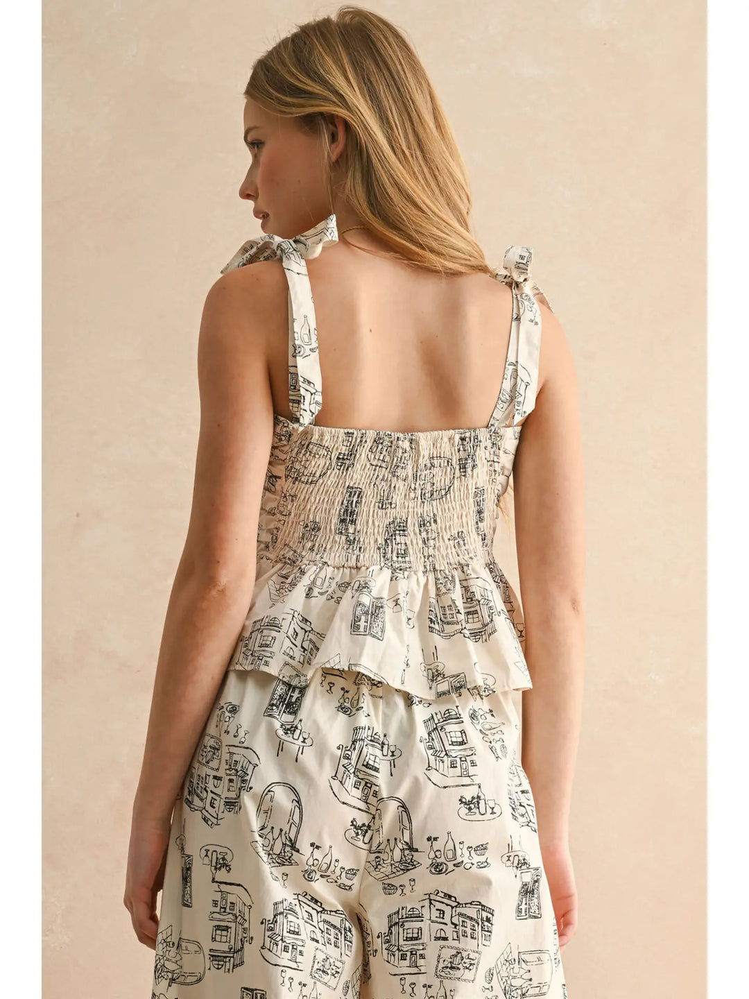 City Print Ruffle Top