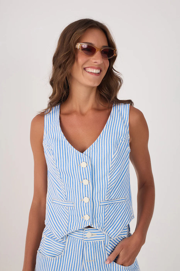 Striped Twill Vest