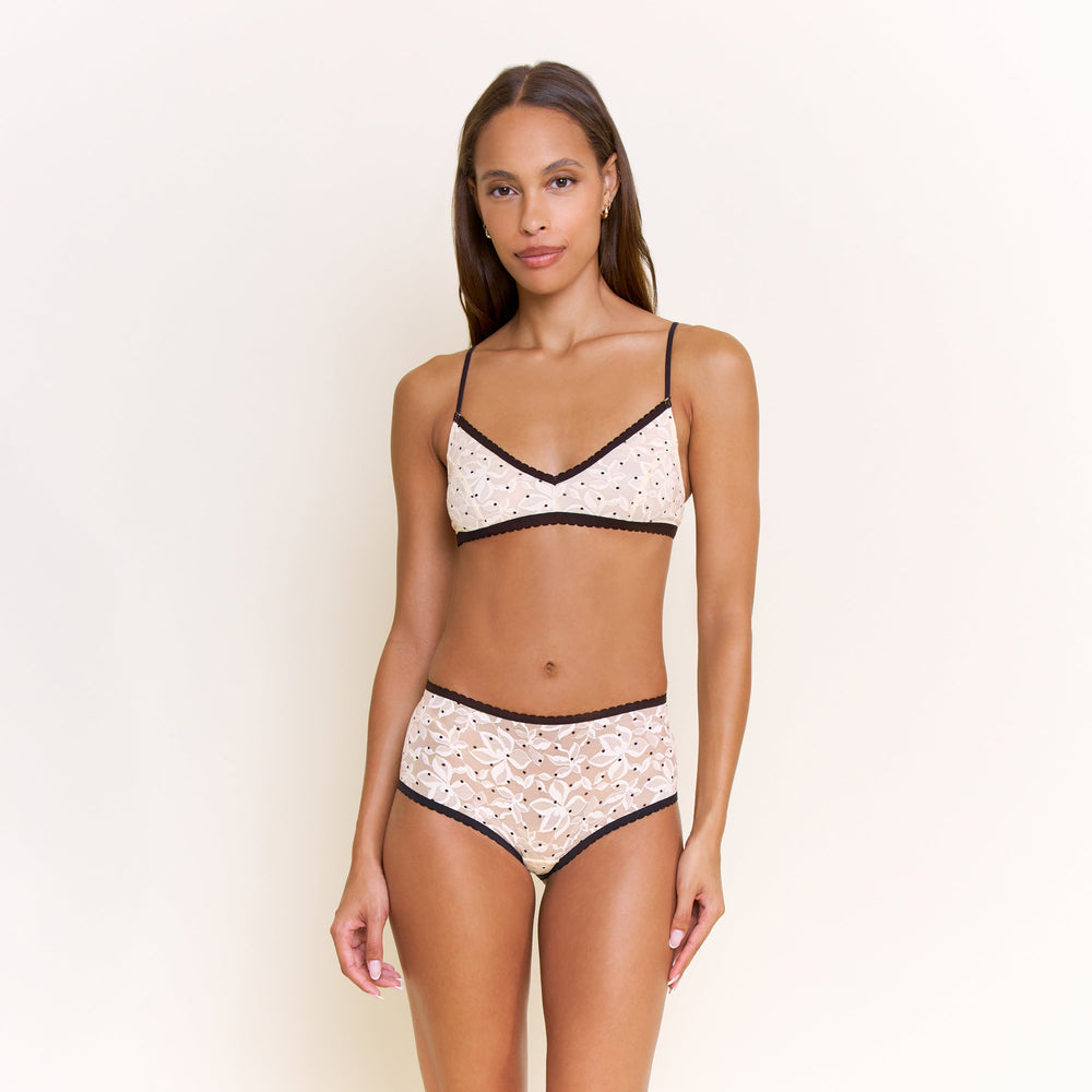 Azlin Bralette - Whipped Peach Swiss Dot