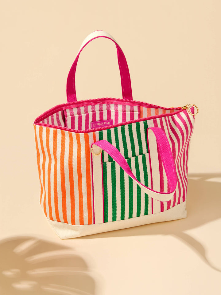 PORT STRIPE TOTE: BLUE