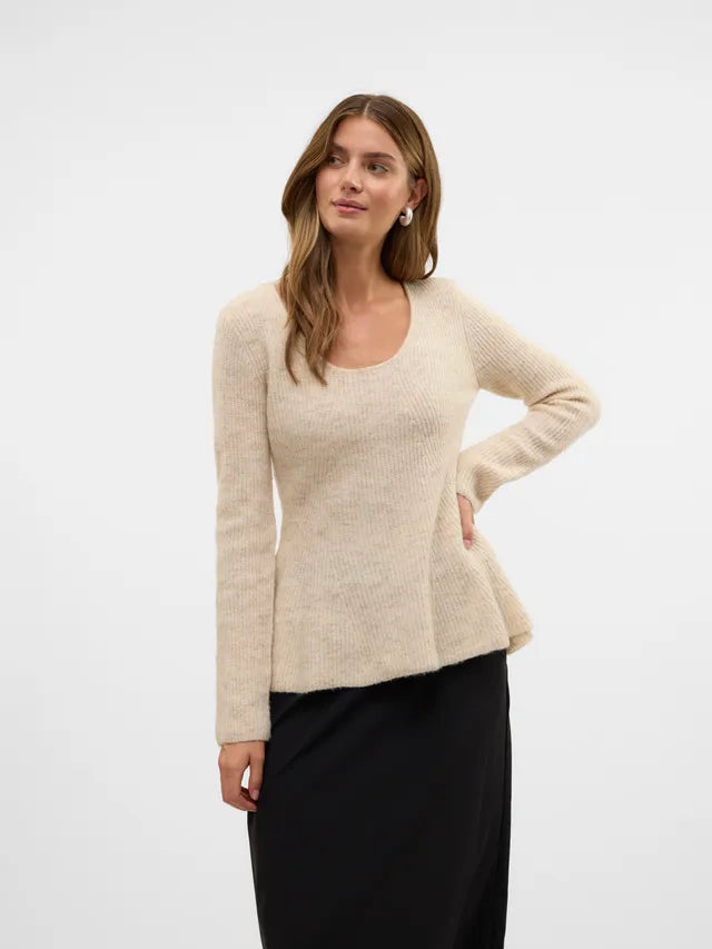 VMDesma LS U-neck peplum