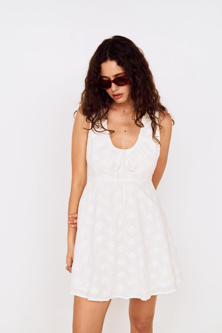 Anisa Embroidered Mini Dress