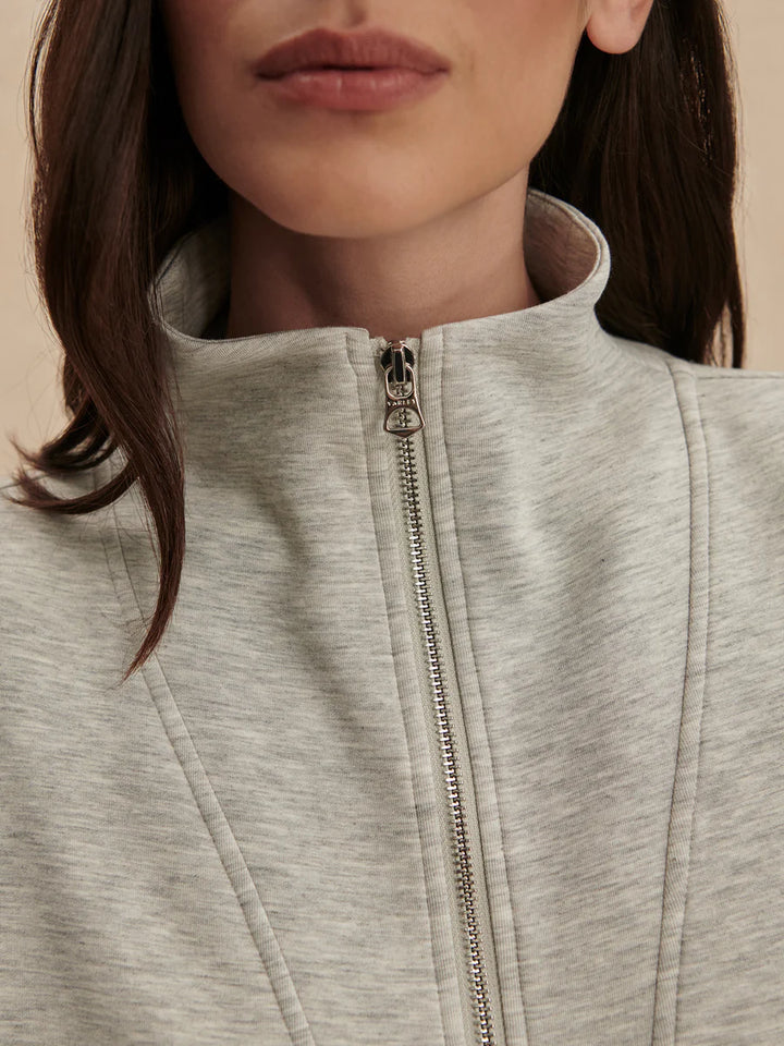 Arlene Zip Through Sweat in Light Grey Marl