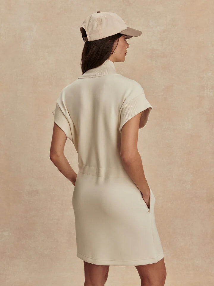 Avaya Half Zip Dress in Pristine